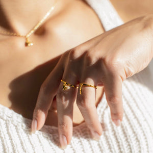 Mending Heart Charm Ring - Gold